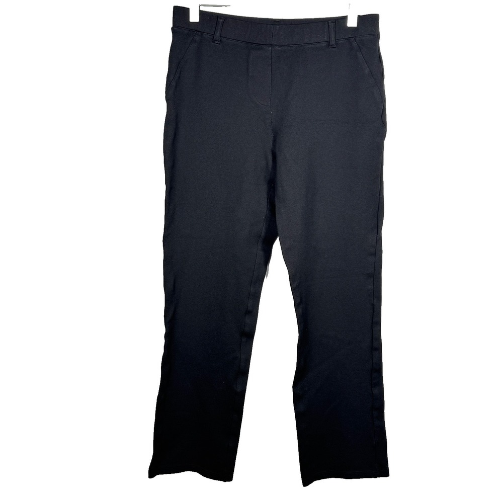 Quince Ultra-Stretch‎ Ponte Straight Leg Pants Black Size Med Petite Career Work